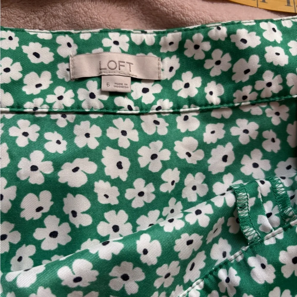 Loft Floral Slit Midi Skirt SZ 6